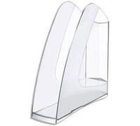 Lot de 2 Porte-revues en polystyrène pour format A4 - Dimensions : L25,7 x H26 x P7,5 cm coloris cristal G