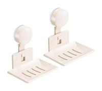Lot de 2 porte-savon pour évier de cuisine, sans perçage, ventouse en V | Construction en aluminium, résistant à la vapeur d'eau, longue durée, salle de bain d'amis, salle de bain familiale
