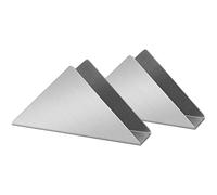 Lot de 2 porte-serviettes en acier inoxydable argenté, porte-serviettes triangulaire minimaliste en métal, organisateur distributeur de serviettes de cocktail.