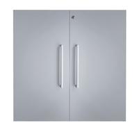 Lot de 2 portes bois plein pour bibliothèque Biblicase - aluminium