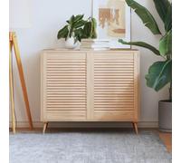 Lot de 2 portes d'armoire design à lamelles en pin massif - 69 x 49,4 cm - Porte de meuble de rechange pour façade de cuisine - Avec circulation de l'air - Pour cuisine, salle de bain, chambre à