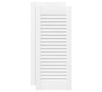 Lot de 2 portes d'armoire design à lamelles en pin massif blanc 61,5 x 29,5 cm - Pour cuisine, salle de bain, chambre à coucher, étagère, bricolage
