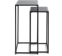 Lot de 2 portes plantes en métal coloris noir - PEGANE - Noir G