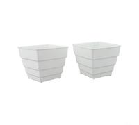 Lot de 2 pots carrés respirants en plastique pour contrôle des racines, design de circulation de l'air, empêche les racines, résistant aux intempéries, décoration de jardin d'intérieur et d'extérieur