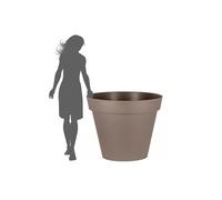 Lot De 2 Pots De Fleur Rond Toscane Ø 100 X H.79 Cm Taupe - Eda Marron