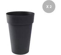 Lot de 2 Pots de fleur rond Toscane Ø 44 x H.53 cm Anthracite - Eda anthracite G