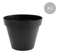 Lot de 2 Pots de fleur rond Toscane Ø 60 x H.47 cm Anthracite - Eda anthracite G