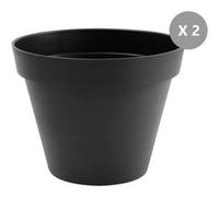 Lot de 2 Pots de fleur rond Toscane Ø 80 x H.66 cm Anthracite - Eda anthracite G