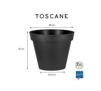 Lot De 2 Pots De Fleur Rond Toscane Ø 80 X H.66 Cm Anthracite - Eda Gris