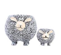Lot de 2 pots de fleurs d'intérieur, motif animal, chèvre et mouton, parent-enfant, design unique, idéal pour les décorations de jardin, décoration d'intérieur