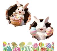 Lot de 2 pots en PVC pour cultiver des oignons à la maison | Décorations en forme de lapin pour miroir de siège de WC, décoration pour école, bureau, magasin, facile à installer