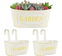Lot de 2 pots, vieux pot de fleurs, jardinière avec crochets, pour balcon, pour décoration, balcon, extérieur, mur, jardin, mur, façade