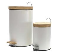 Lot de 2 Poubelles à Pédale Shari 15L Blanc