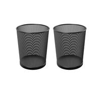 Lot de 2 Poubelles en Maille Métallique, sans Couvercle, Grande Capacité, Anti-Rouille, for Bureau, Maison, Chambre, Salon, Noir(18 l)