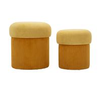 Mauro ferretti Poufs avec rangement lot de 2 - Moutarde