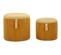 Lot de 2 Poufs Coffres "Bolzano" 38cm Moutarde Jaune