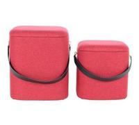 Paris prix Poufs coffres lot de 2 - Rouge