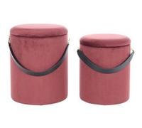 Lot de 2 Poufs & Coffres de Rangement "Arabella" 44cm Rouge Rouge G