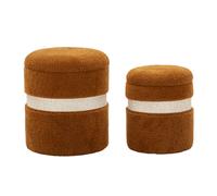 Lot de 2 Poufs Coffres "Saint Moritz" 47cm Marron