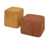 Lot de 2 poufs DOKI Ambre - ocre