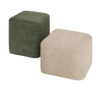 Lot de 2 poufs DOKI Gris - vert