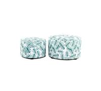 Lot de 2 Poufs Imprimé "Indira" 58cm Blanc & Vert
