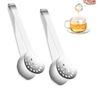 Lot de 2 presse-sachets de thé en acier inoxydable - Outil efficace pour une extraction facile - Idéal pour les feuilles et le thé en sachet - Fini les doigts brûlés