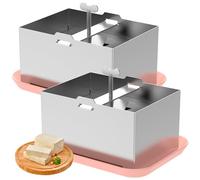 Lot de 2 presses à tofu - 16 x 12 x 9 cm - En acier inoxydable - Avec serviette de presse et bac d'égouttement - Presse à fromage pour tofu fait maison - Fromage végétalien résistant avec pression