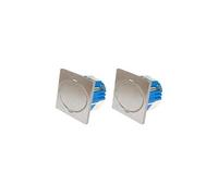 Lot de 2 prises de sol 16a 2p+t finition alu brossé - ip44 avec boîte d'installation