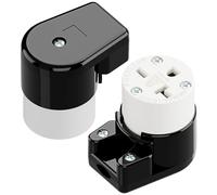 Lot de 2 prises femelles à angle droit NEMA 6-20R, 20 A/250 V, NEMA 6-15R 15 A/250 V ETL, connecteur à lame droite femelle robuste à 3 broches, douille d'extrémité de cordon de qualité industrielle