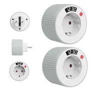 Lot de 2 Prises Minuterie Compte à Rebours 230V 3680W, Prise Programmable avec Écran LED, Réglage de 1 Minute à 24 Heures, Arrêt Automatique, Prise Minuterie pour Appareils Électroménagers