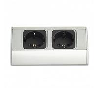 Lot de 2 prises Schuko pour meubles de cuisine et de bureau - Montage vertical et horizontal - Prise d'angle - Multiprise encastrable - Prise de cuisine