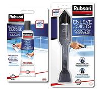 Lot de 2 produits Rubson - Enlève Joints Silicones, spécialement adapté pour retirer les joints de silicone, tube de 80 ml & Enlève Joint à double embout, Outil pour enlever facilement les joints en silicone
