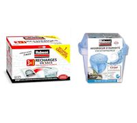 Lot de 2 produits Rubson - recharges en sac pour absorbeur d'humidité - (recharges de 1 kg + 1 recharge 1 kg gratuite) & absorbeur d'humidité "Basic" pour pièce de 20 m² - contient une recharge