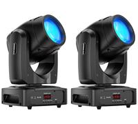 Lot de 2 projecteurs à tête mobile LED Beam - ZQ02255 - 200 W - RGBW - DMX512 11/13 canaux - Activation par le son - 90–240 V - Prise UE