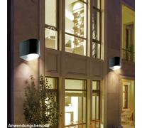 Lot De 2 Projecteurs LED Muraux Extérieurs Veranda Patio ALU Noir IP44 E27
