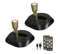 Lot de 2 Projecteurs LED Sans Fil avec Télécommande Minuterie et Luminosité Réglable pour Éclairage Intérieur