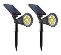 Lot de 2 projecteurs solaires a LED Spiky LUMI JARDIN 200 Lumens chaud Etanche 34 c G