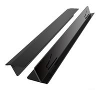Lot de 2 protège-joints flexibles en acier inoxydable pour cuisinière - Mécanisme à ressort flexible - Pour éviter les déversements - Facile à nettoyer - Noir (T-15 Noir)