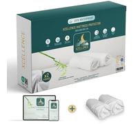 Lot de 2 Protege Matelas 160x200 cm - Alese Impermeable Silencieux - Respirante - 100% Bambou - Hauteur 35-30cm - Naturellement Anti Acarien et Anti Bacterien - Forme Drap Housse
