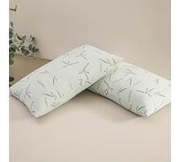 Lot de 2 Protège-Oreillers - Imperméables en Fibre de Bambou, Respirants, Fermeture Éclair - Protection maximale Anti-acariens - Douce Sensation - (50 x 70 cm/ 65 x 65 cm ) (50 X 70 CM)