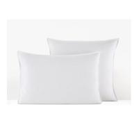 Lot de 2 protège taie flanelle 50 x 70 cm / 100% Coton - Blanc -