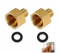 Lot de 2 Raccord Gaz Allemand Français, Adaptateur Gaz G 1/2" Femelle Droite vers G 1/4" Mâle Gauche, Bekecidi Raccord Laiton pour Tuyau Gaz, Caravane, Camping, Barbecue, Cuisine Mobile