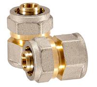 Lot de 2 raccords à bague de serrage 1/2" IG x 16 mm - Pour tuyau multicouche de Ø 16 mm - Raccord avec filetage intérieur 1/2" - Pour chauffage, sanitaire, tuyau composite multicouche
