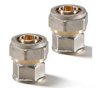 Lot de 2 raccords à bague de serrage 1/2" IG x 20 mm - Avec filetage intérieur 1/2" - Pour tuyau multicouche de 20 mm de diamètre - Pour chauffage, sanitaire, tuyau composite multicouche