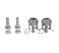 Lot de 2 raccords à camlock en aluminium de type A et D, adaptateur de tuyau à came et rainure de 1,27 cm, 3,5 cm, pour agriculture, industriel, champ pétrolifère, eau (1/2)