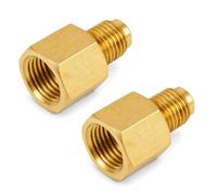 Lot de 2 raccords adaptateurs de régulateur d'azote SAE 1/4" vers G1/4" - En laiton - Pour équipement d'azote avec filetage G1/4" - Tuyau de raccordement fileté SAE 1/4