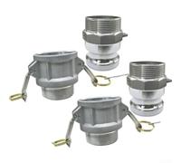 Lot de 2 raccords Camlock en aluminium - Partie F + partie B NPT - Filetage pour tuyau d'eau hydraulique huile (3/4")