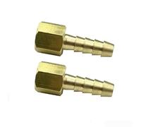 Lot de 2 raccords cannelés droits femelles en laiton de 6,35 mm x 0,3 cm NPT femelle à forte résistance pour tuyau en plastique ou en caoutchouc, connexion sécurisée de tuyau doré, 2 pièces pour