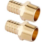 Lot de 2 raccords cannelés en laiton de 1,9 cm x 1,9 cm NPT mâle, adaptateur, NPT mâle vers raccord de tuyau cannelé CX Wonderland